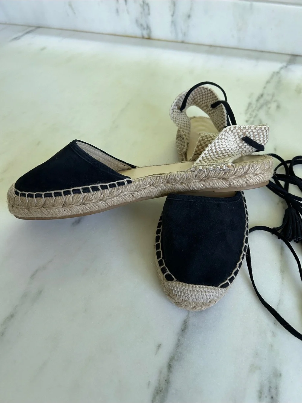 J.Crew Baja Blue Suede Lace-Up Espadrille Sandals | Size 7